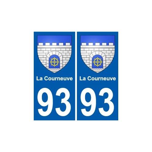 93 La Courneuve blason autocollant plaque stickers ville