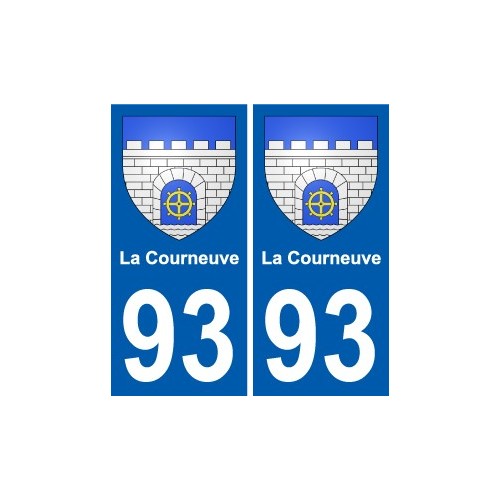 93 La Courneuve wappen aufkleber typenschild aufkleber stadt