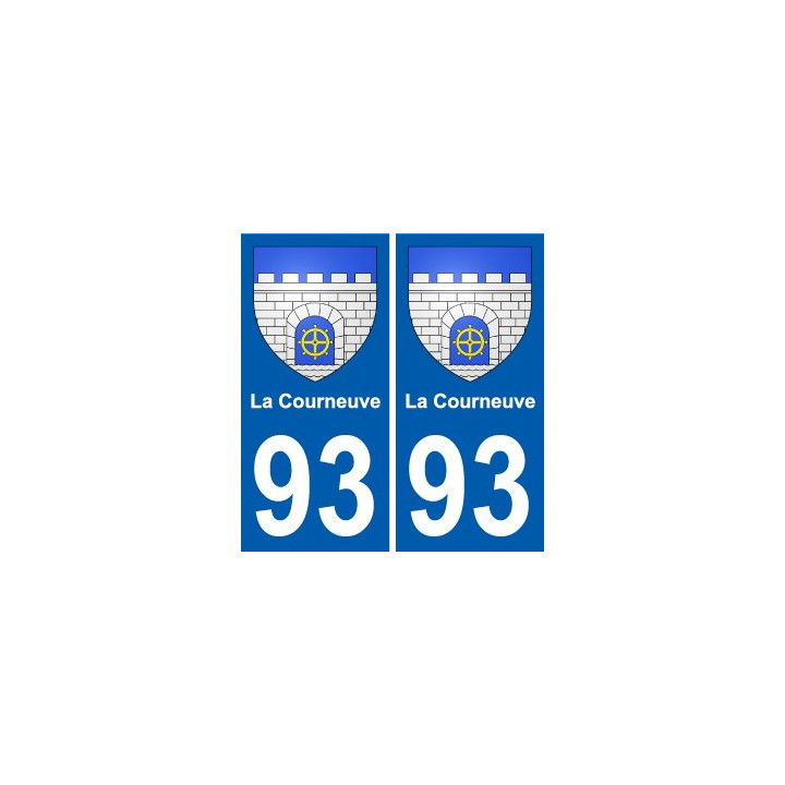 93 La Courneuve wappen aufkleber typenschild aufkleber stadt