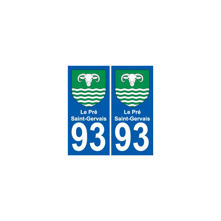 93 Le Pré-Saint-Gervais coat of arms sticker plate stickers city