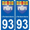 93 L'Île-Saint-Denis coat of arms sticker plate stickers city