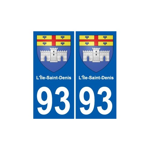 93 L'Île-Saint-Denis coat of arms sticker plate stickers city