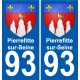 93 Pierrefitte-sur-Seine coat of arms sticker plate stickers city