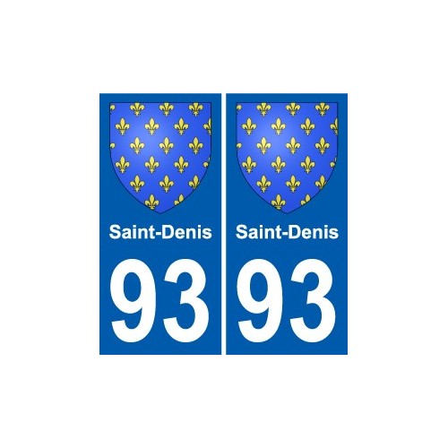 93 Saint-Denis escudo de armas de la etiqueta engomada de la placa de pegatinas de la ciudad