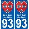 93 Saint-Ouen-sur-Seine wappen aufkleber typenschild aufkleber stadt