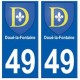 49 Doué-la-Fontaine blason autocollant plaque stickers ville