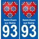 93 Saint-Ouen-sur-Seine coat of arms sticker plate stickers city