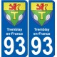 93 Vaujours blason autocollant plaque stickers ville