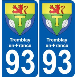 93 Tremblay-en-France coat of arms sticker plate stickers city