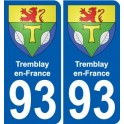 93 Vaujours blason autocollant plaque stickers ville