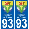 93 Vaujours blason autocollant plaque stickers ville