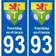 93 Vaujours blason autocollant plaque stickers ville
