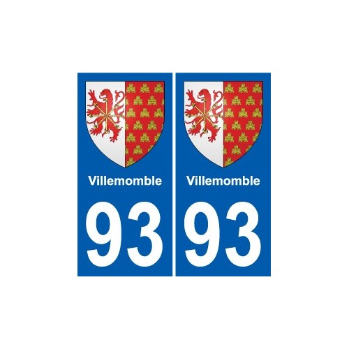 93 Villemomble stemma adesivo piastra adesivi città