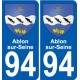 94 Ablon-sur-Seine blason autocollant sticker plaque immatriculation ville