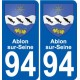 94 Ablon-sur-Seine coat of arms sticker sticker plaque immatriculation city