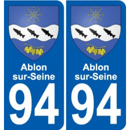 94 Ablon-sur-Seine escudo de armas de la etiqueta engomada de la etiqueta engomada de la placa de matriculación de la ciudad