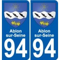 94 Ablon-sur-Seine blason autocollant sticker plaque immatriculation ville