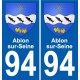 94 Ablon-sur-Seine coat of arms sticker sticker plaque immatriculation city
