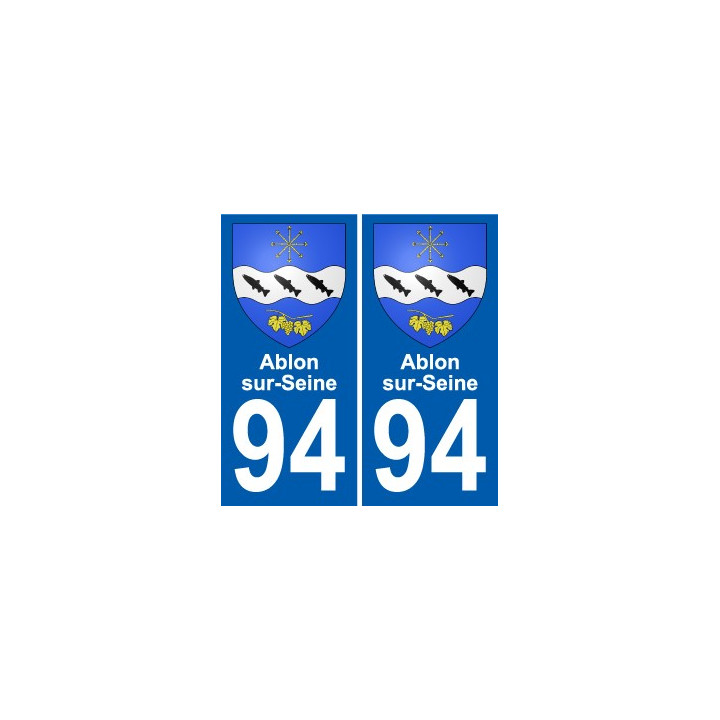 94 Ablon-sur-Seine escudo de armas de la etiqueta engomada de la etiqueta engomada de la placa de matriculación de la ciudad