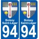 94 Boissy-Saint-Léger coat of arms sticker sticker plaque immatriculation city