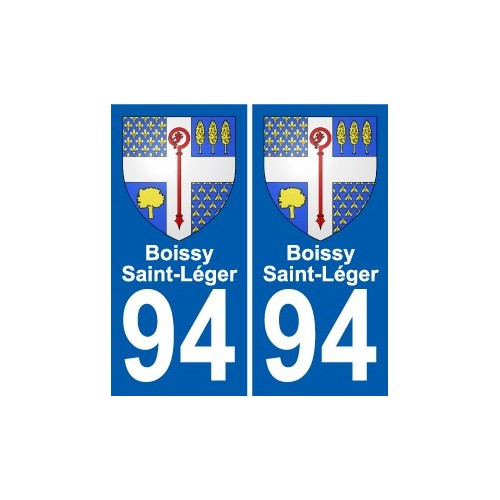 94 Boissy-Saint-Léger blason autocollant sticker plaque immatriculation ville