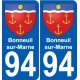 94 Bonneuil-sur-Marne blason autocollant sticker plaque immatriculation ville