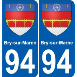 94 Bry-sur-Marne escudo de armas de la etiqueta engomada de la etiqueta engomada de la placa de matriculación de la ciudad