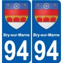 94 Bry-sur-Marne blason autocollant sticker plaque immatriculation ville