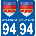 94 Bry-sur-Marne coat of arms sticker sticker plaque immatriculation city