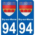 94 Bry-sur-Marne stemma adesivo adesivo targa di immatricolazione città
