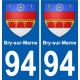 94 Bry-sur-Marne wappen aufkleber sticker plakette ez stadt