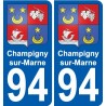 94 Champigny-sur-Marne stemma adesivo adesivo targa di immatricolazione città