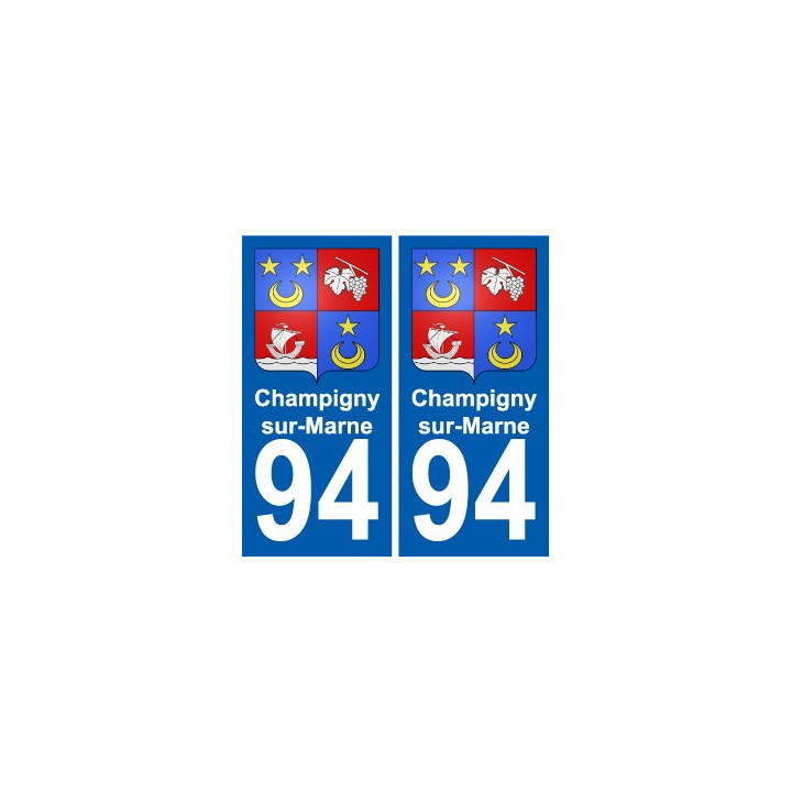 94 Champigny-sur-Marne escudo de armas de la etiqueta engomada de la etiqueta engomada de la placa de matriculación de la ciudad