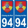 94 Choisy-le-Roi wappen aufkleber sticker plakette ez stadt