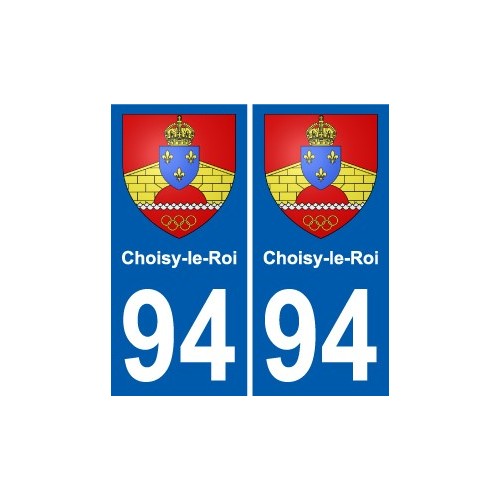 94 Choisy-le-Roi blason autocollant sticker plaque immatriculation ville
