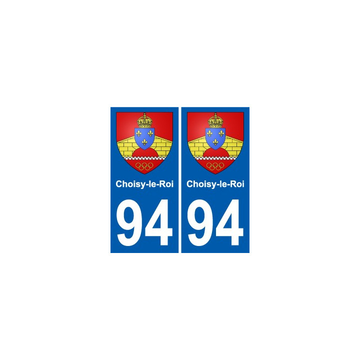 94 Choisy-le-Roi escudo de armas de la etiqueta engomada de la etiqueta engomada de la placa de matriculación de la ciudad