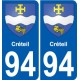 94 Créteil wappen aufkleber sticker plakette ez stadt