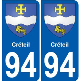 94 Créteil blason autocollant sticker plaque immatriculation ville