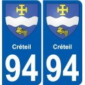 94 Créteil blason autocollant sticker plaque immatriculation ville