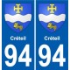 94 Creteil stemma adesivo adesivo targa di immatricolazione città