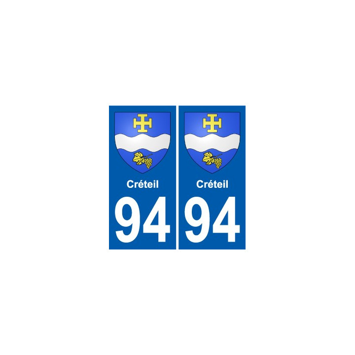 94 Créteil blason autocollant sticker plaque immatriculation ville