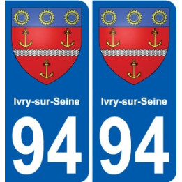 94 Ivry-sur-Seine blason autocollant sticker plaque immatriculation ville