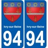 94 Ivry-sur-Seine coat of arms sticker sticker plaque immatriculation city