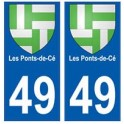 49 Les Ponts-de-Cé blason autocollant plaque stickers ville