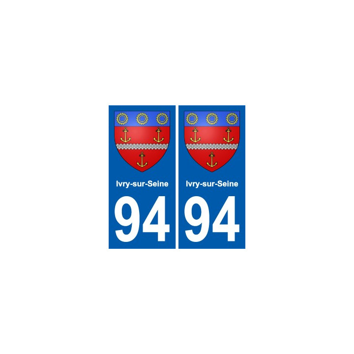 94 Ivry-sur-Seine coat of arms sticker sticker plaque immatriculation city