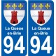 94 La Queue-en-Brie stemma adesivo adesivo targa di immatricolazione città