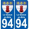 94 La Queue-en-Brie stemma adesivo adesivo targa di immatricolazione città