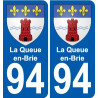 94 La Queue-en-Brie wappen aufkleber sticker plakette ez stadt