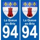94 La Queue-en-Brie coat of arms sticker sticker plaque immatriculation city