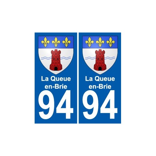 94 La Queue-en-Brie stemma adesivo adesivo targa di immatricolazione città